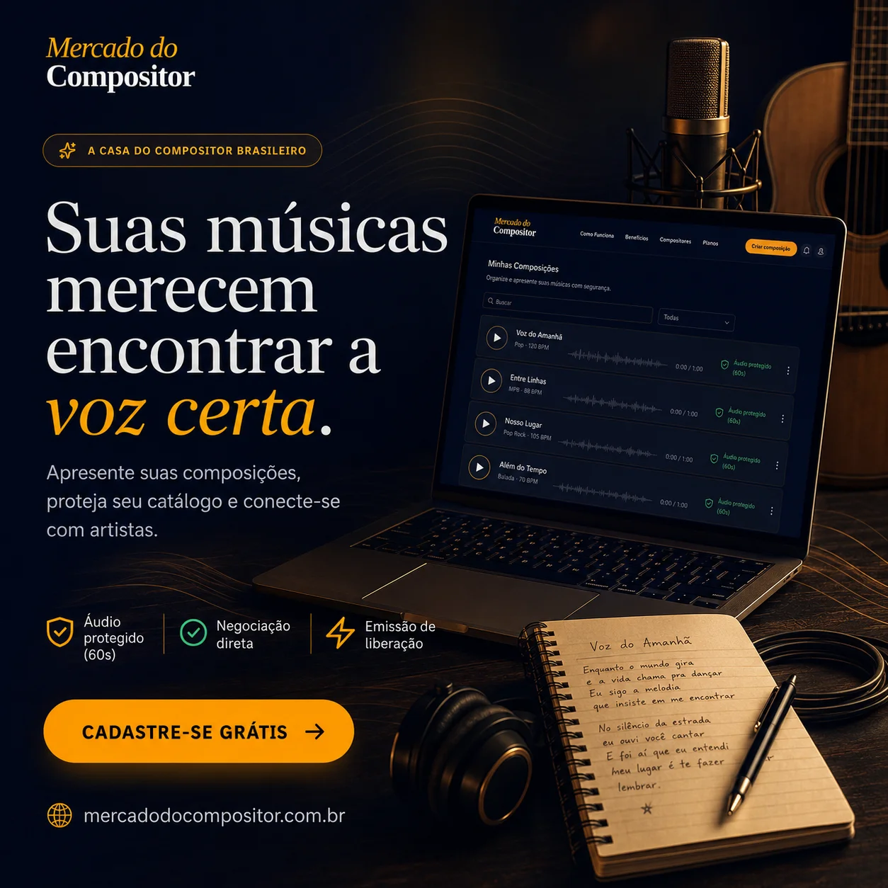 Mercado do Compositor — Marketplace Musical & Direitos Autorais